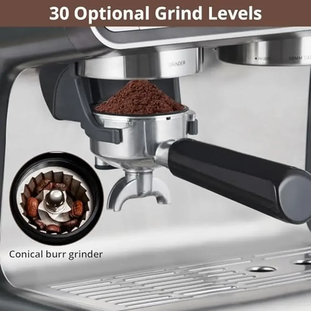 20-Bar-Espressomaschine mit integrierter Mühle und Milchaufschäumer, professionelle Kaffeemaschine für Zuhause, Barista