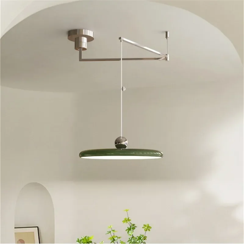Modern Folding Retractable Hanging Chandelier Light  Rocker Arm Led Pendant Lamp  for Living Room Dining Room Bedroom Office