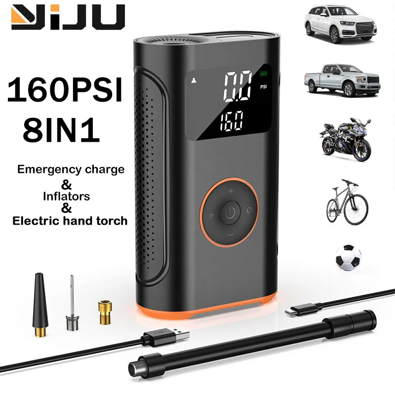 

Портативный воздушный компрессор для накачивания шин, велосипедный насос с манометром, портативный шинный насос для автомобиля, велосипеда, мотоциклетных шин, шариков и многого другого