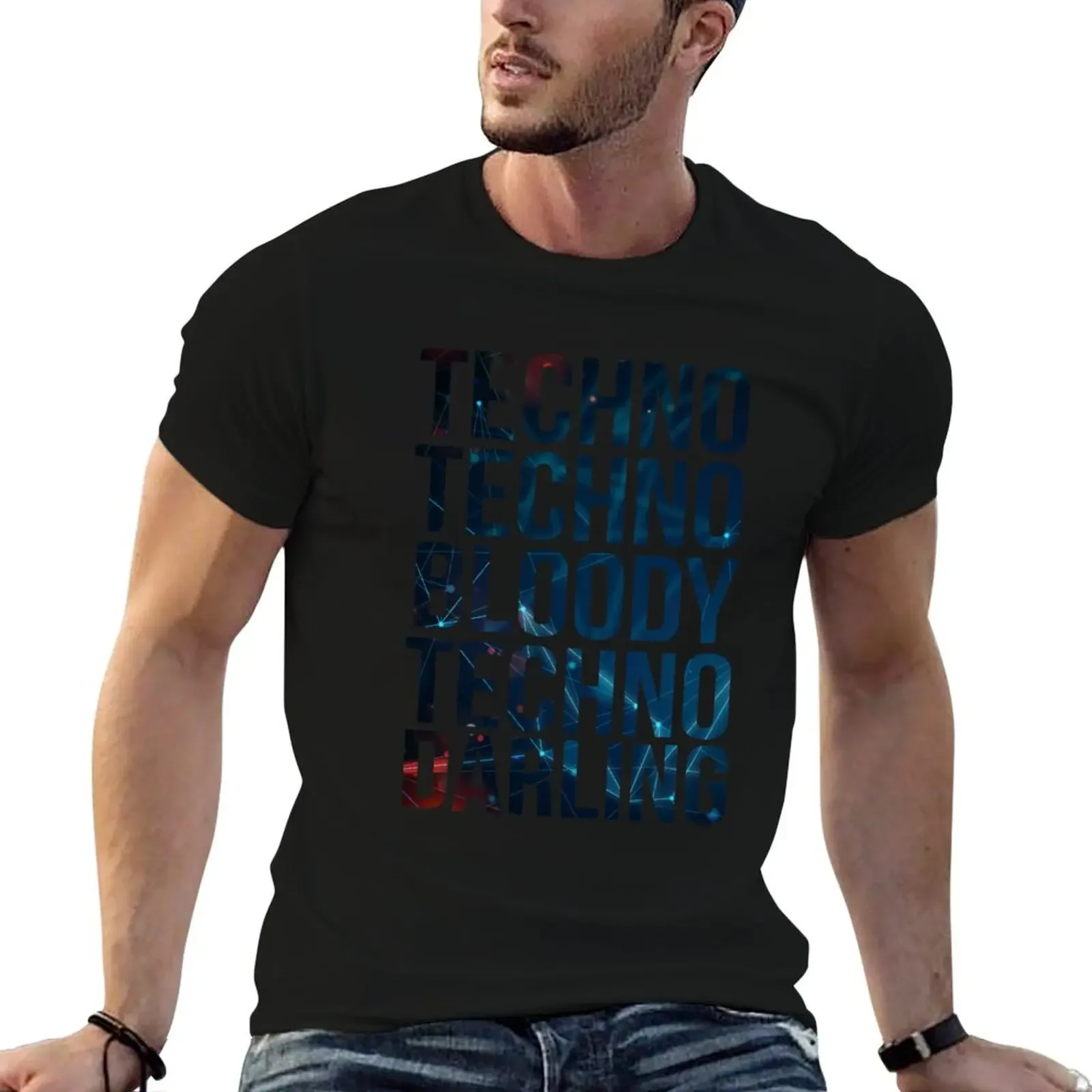 Techno Techno Bloody Techno Darling T-Shirt plain vintage clothes customizeds shirts men graphic