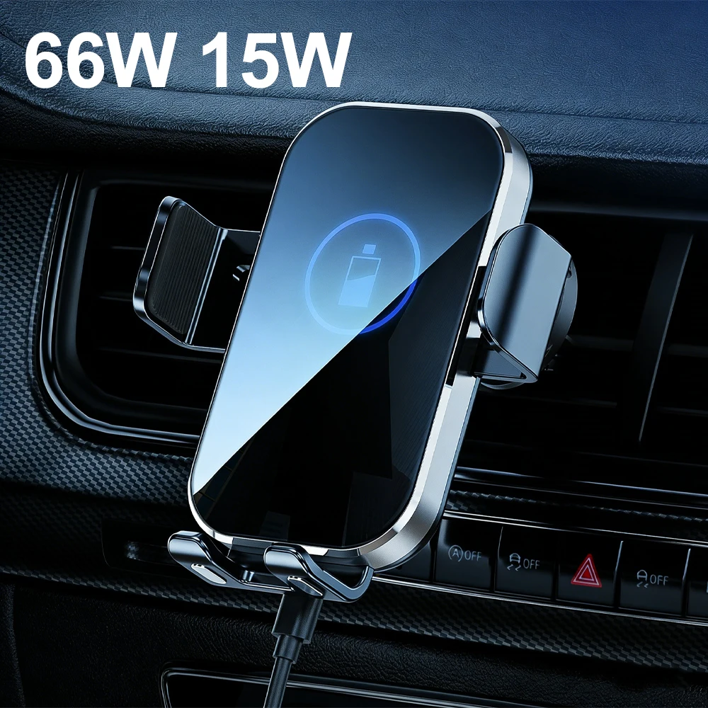 

66W 15W Car Mobile Phone Holder Wireless Charging Car Holder Cellphone Bracket Stand In Car Device for Universal Car GPS Mount