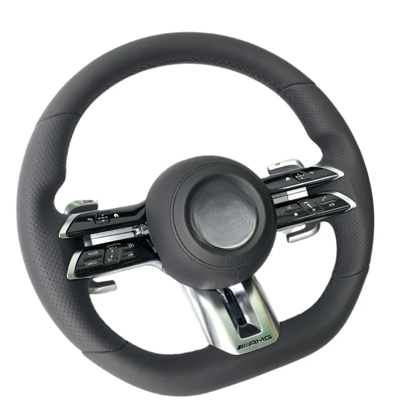 

21 flat-bottomed steering wheels replace the AMG cover label, and the small dragonfly replaces the AMG standard shift paddle .