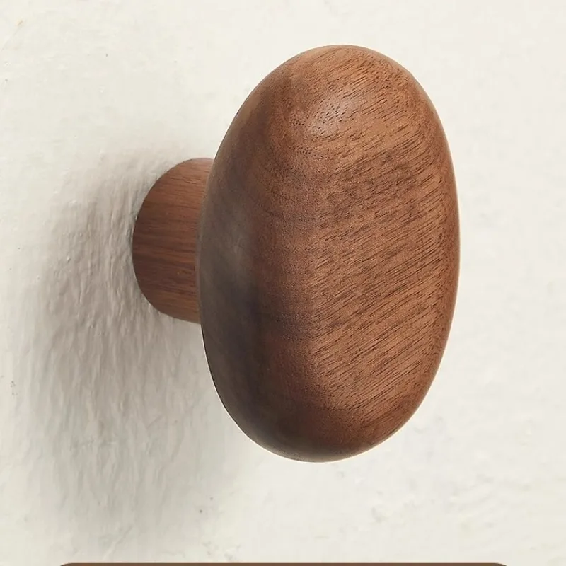 Pebble shaped Wall Mounted Coat Hook Key Hat Scarf Handbag Natural Wood Clothes Hanger Decorative Bathroom Rack Storage Hange