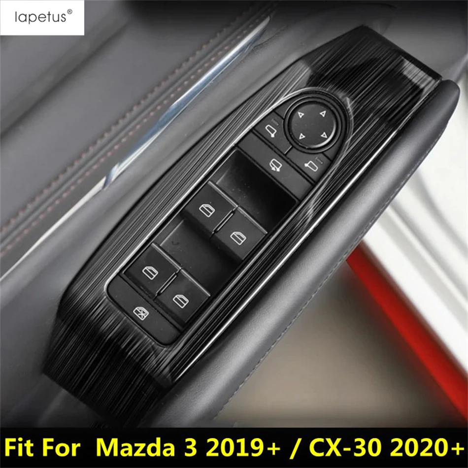 

Car Inner Door Window Glass Lift Switch Panel Decoration Cover Trim Metal Accessories For Mazda 3 2019 - 2024 CX-30 2020 - 2024