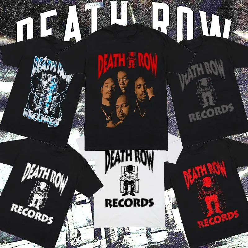 Hip Hop Deathrow Niche American Rapper Commemorative Short-sleeved T-shirt Summer Popular Men's and Women's Casual Loose Tee Ins