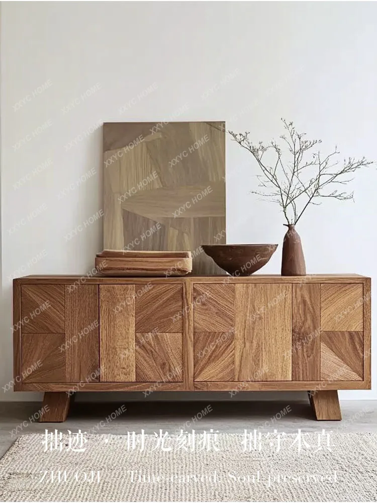 

Wabi Sandy Wind Solid Wood Dining Side Cabinet Living Room Storage B & B Hotel Modern Simplicity