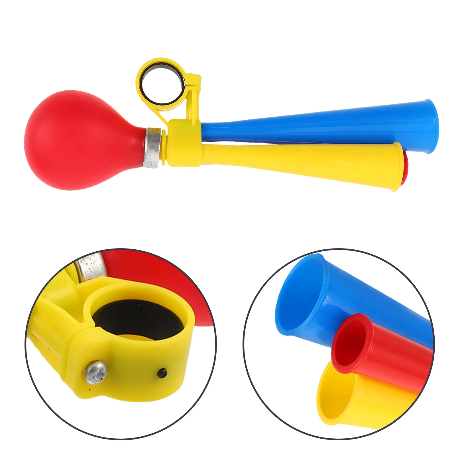 

Vibrant Bike Horn Loud Threehole Design Safety Alert Kids Mountain Bicycles Durable Plastic Handlebar Accessory