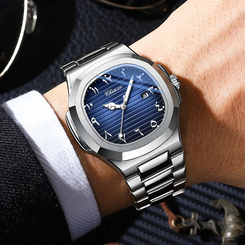 НОВЫЕ CHENXI, высококачественные кварцевые мужские часы, светящиеся часы для бизнеса и свиданий для мужчин, подарки, повседневные наручные часы из нержавеющей стали, мужские