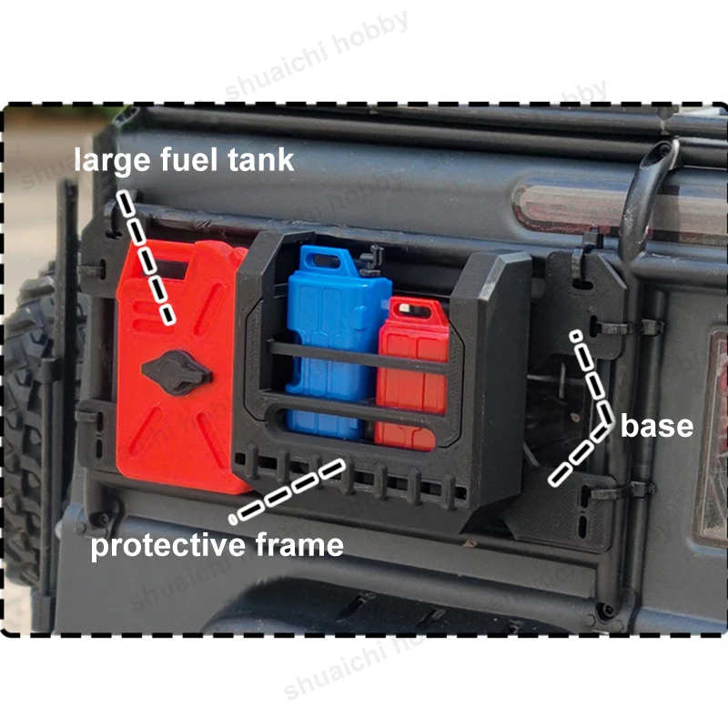 Kit de réservoir de carburant de rechange, 1 ensemble, pour MJX West H8H RC chenille PLA, réservoir d'huile imprimé, cadre de protection, boîte à outils, modèle de voiture, pièces décoratives