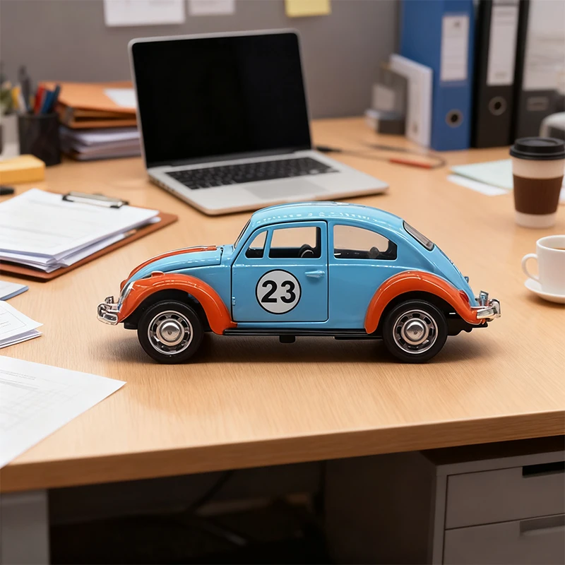 1:32 هالوين اليقطين البرتقال خنفساء سبيكة يموت الصب رسمت سباق السيارات التراجع قابلة للفتح سيارة مصغرة لعبة سيارة الصبي