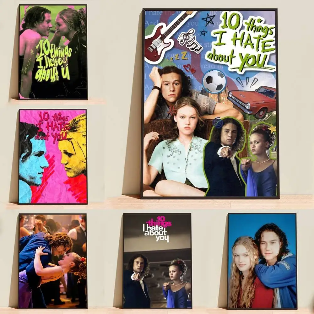 Romantic Film 10-Things I Hate About You  Poster Self-adhesive Waterproof Paper Sticker Coffee House Bar Room Wall Decor