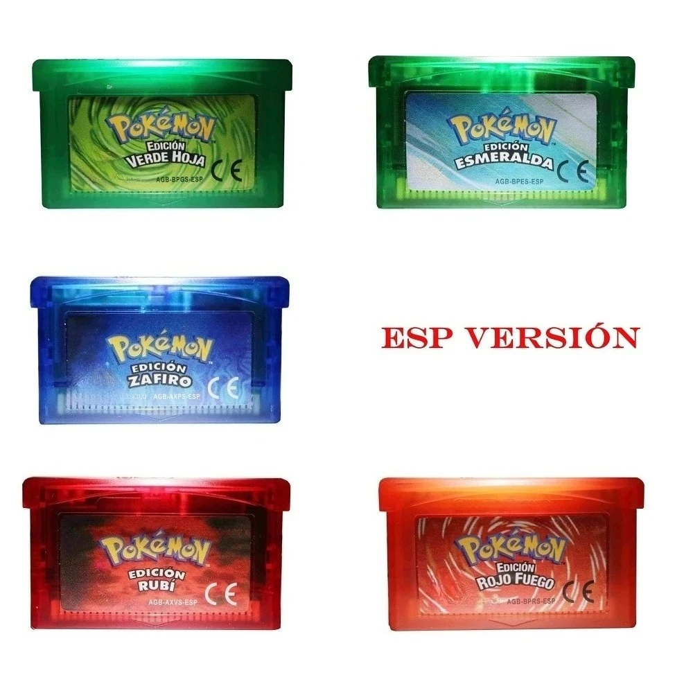 cartucho-de-jogo-gba-pokemon-edicao-espanhola-pokemon-rubi-safira-chlorophyte-vermelho-fogo-esmeralda-jogo-retro-presentes-brinquedos