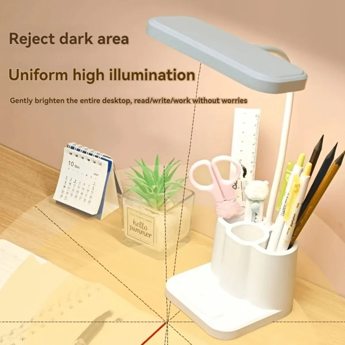 LED Desk Lamp with Pen Holder 3 Color Modes | Dimmable Touch Control, USB Charging Port,Eye-Caring Reading Light for Home Office