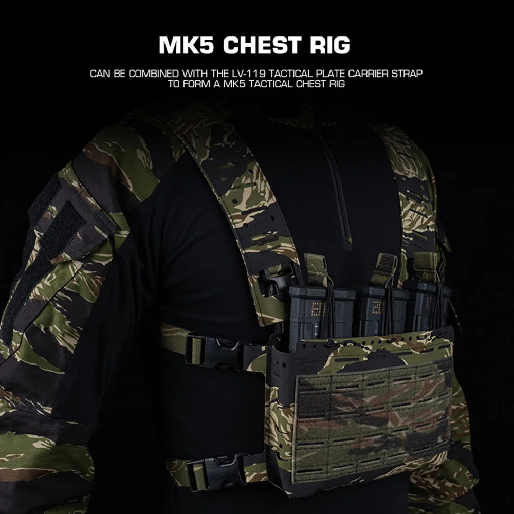 سترة تكتيكية LV-119 حامل لوحة تكتيكية MK5 مجموعة تلاعب الصدر خفيفة الوزن سريعة الإصدار سترة مولي مع حقيبة مجلة ثلاثية