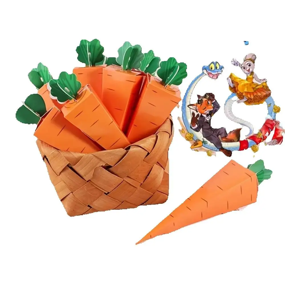 10pcs Disney Judy Carrot Gift Box Packaging, Beautiful Storage Gift Box, Candy Box, Party Decoration Supplies