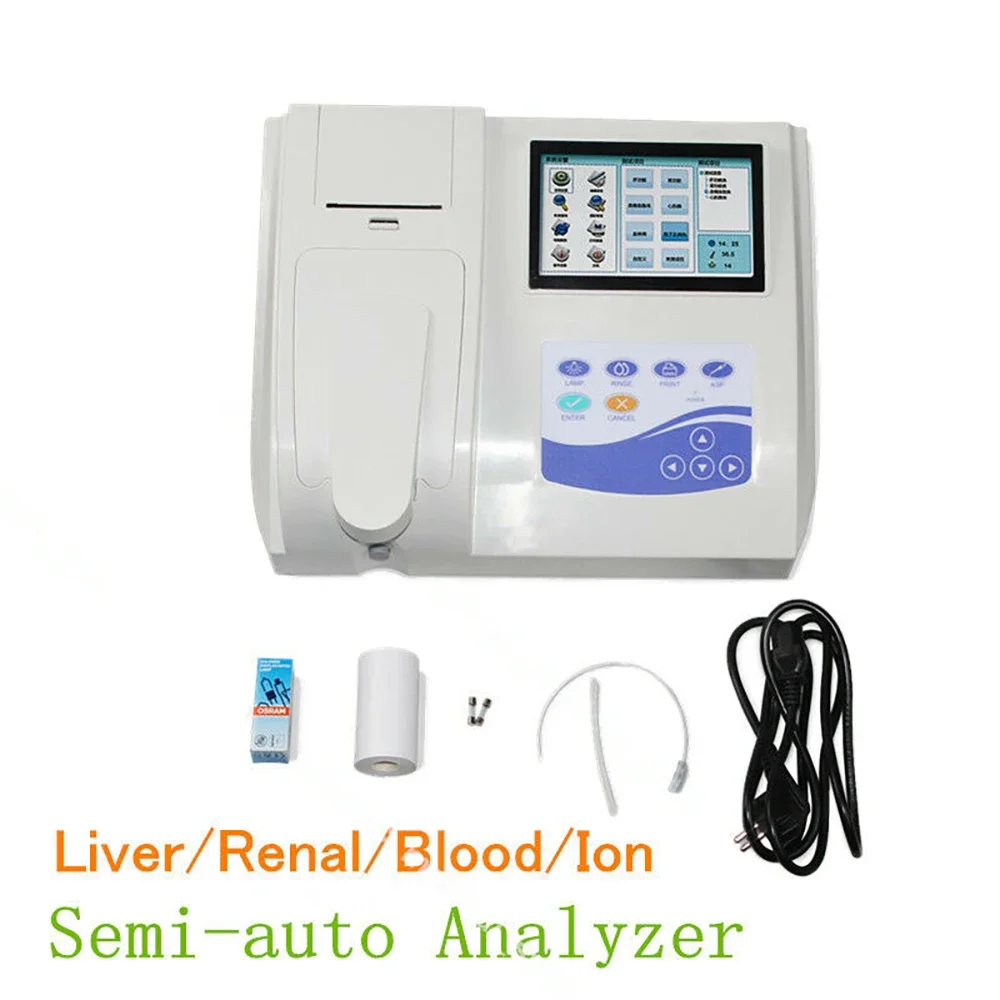 BC300 Biochemistry Analyzer Semi-auto Touch Screen Semi-auto Machine Analyzer Blood Glucose Body Fluid Tester+Printer