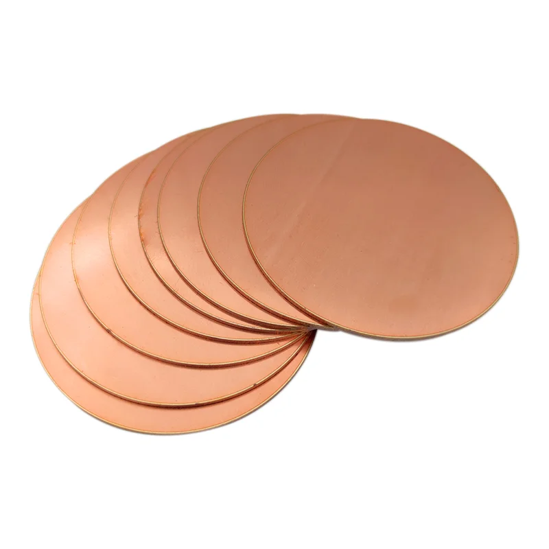 1-2pcs T2 Copper Disc Round Plate Sheet Diameter 20/30/50/60/80/100/150/200mm Thickness 1.5mm 2mm 3mm DIY Customized Processing