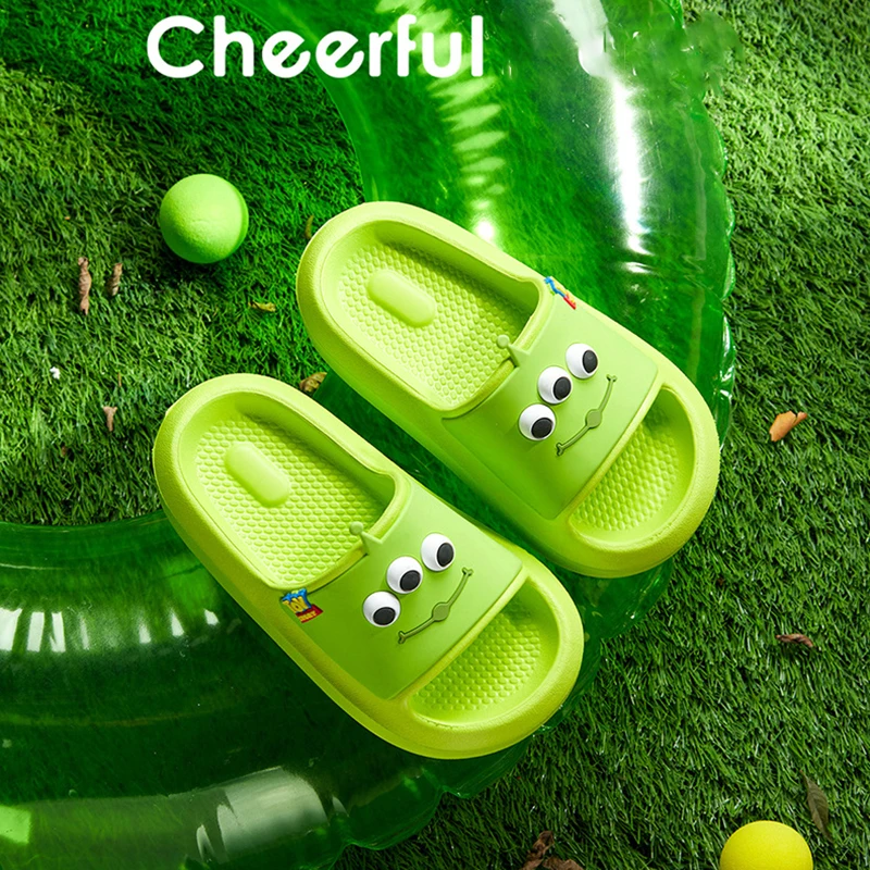 Green Alien Slipper Cartoon Toy Story Peripheral Summer Soft Soled Women Men Bath Flip Flop Eva Non Slip Casual Shoe Sandal