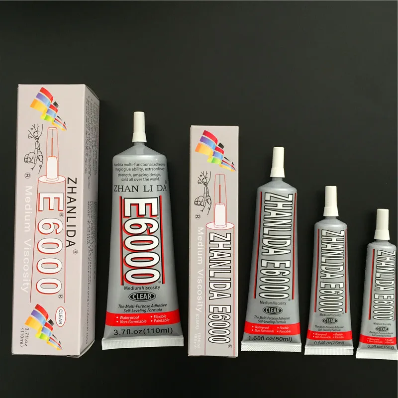 Zhanlida e6000 transparent Glue Super Multi-purpose Adhesive Self-leveling Formula for Jewelry Diamond Rhinestones Screen