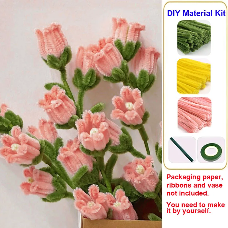 Wind Chime Petals Making Materials Plush Stick Chenille Stems Fluffy Craft Twisting Bar Cleaners Stick Family DIY Decorations