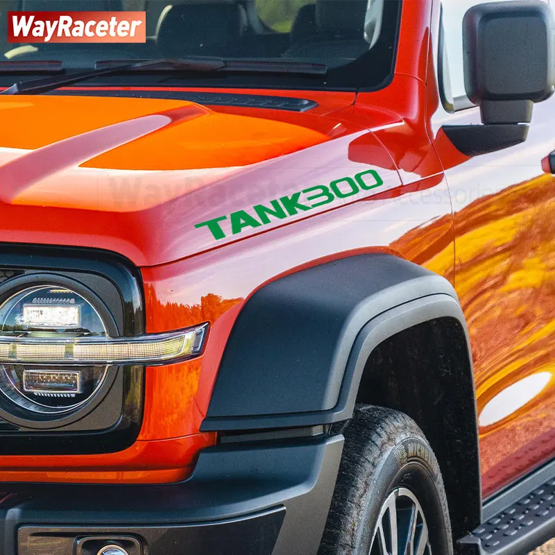 2 Pcs Reflective Engine Cover Graphics Vinyl Decal Side Hood Sticker For GWM Great Wall Tank 300 Off Road 2023 2024 Accessories