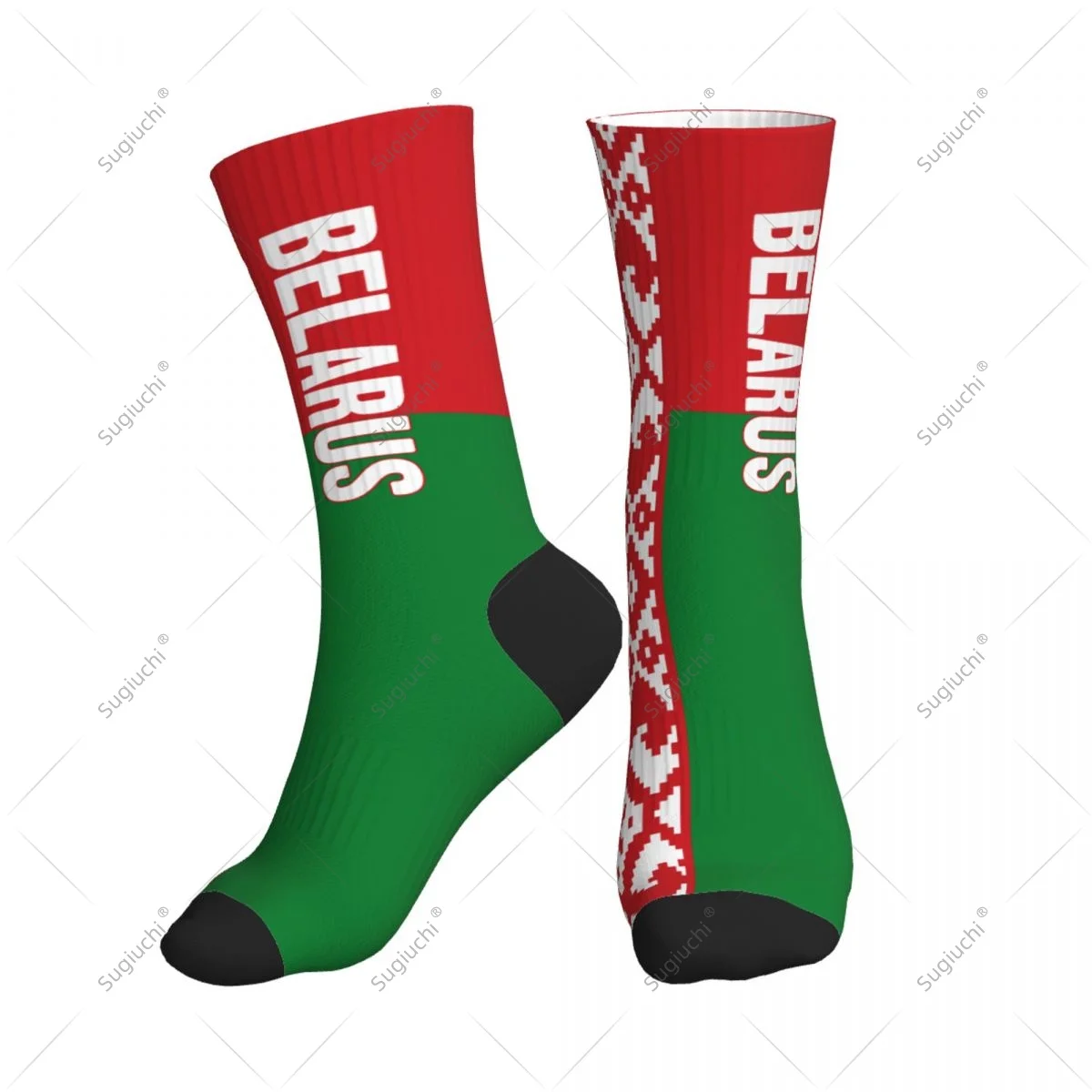 

Полиэстеровые носки до середины икры с 3D принтом прапора Беларусь для мужчин и женщин, кавайные носки, уличные носки для скейтборда