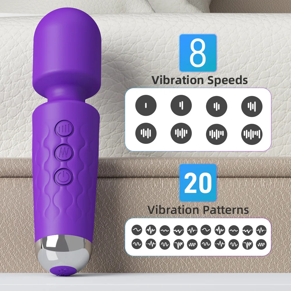 Vibrador vibrador poderoso de 8 velocidades, brinquedos sexuais para mulheres, varinha mágica av, massageador de ponto g, casais, clitóris, estimular produtos para adultos