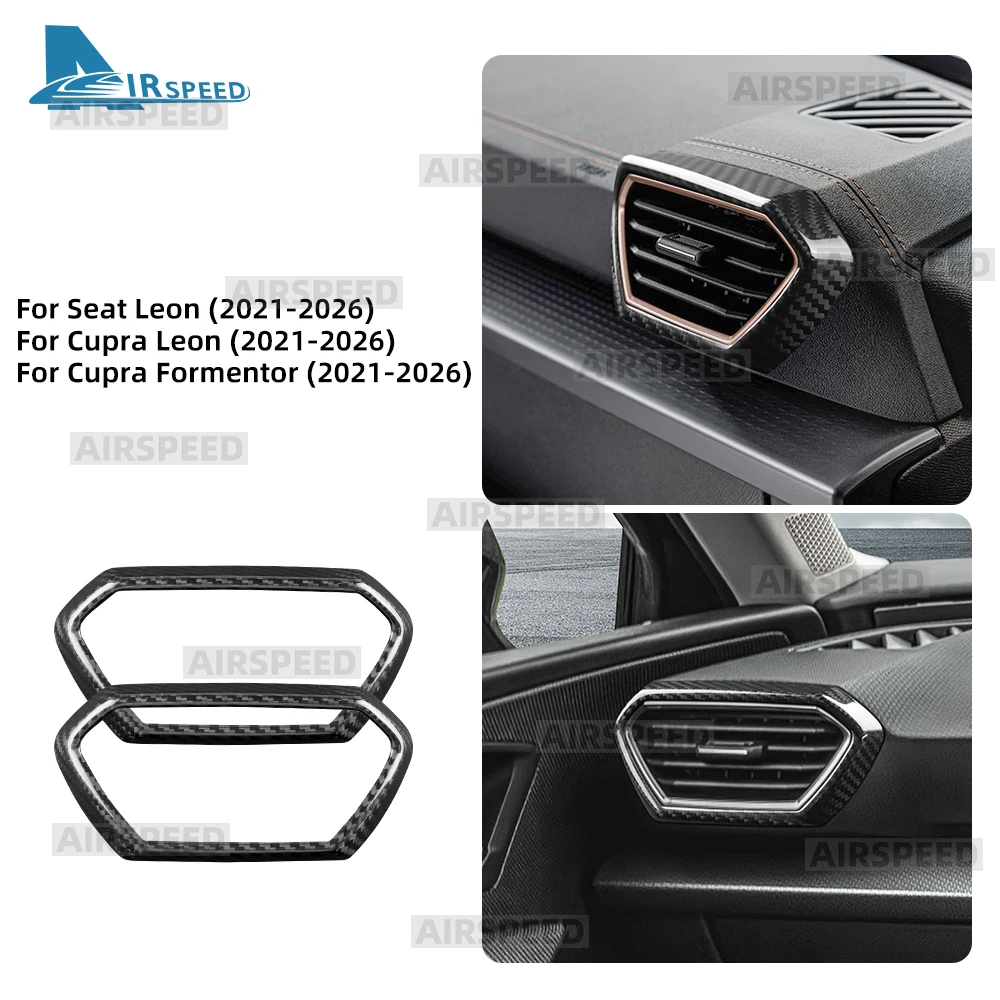 

Real Dry Carbon Fiber For Cupra Formentor/Cupra Leon/Seat Leon 2021 2022 2023 2024 2025 2026 Air Outlets Side of Center Console