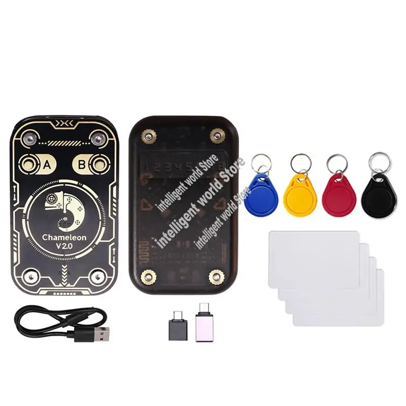 

Chameleon V2.0 RFID Смарт-чип-эмулятор NFC Дубликатор + 4XUID-брелок/карта QID 125K 13,56M Функциональность декодирования-ABWO
