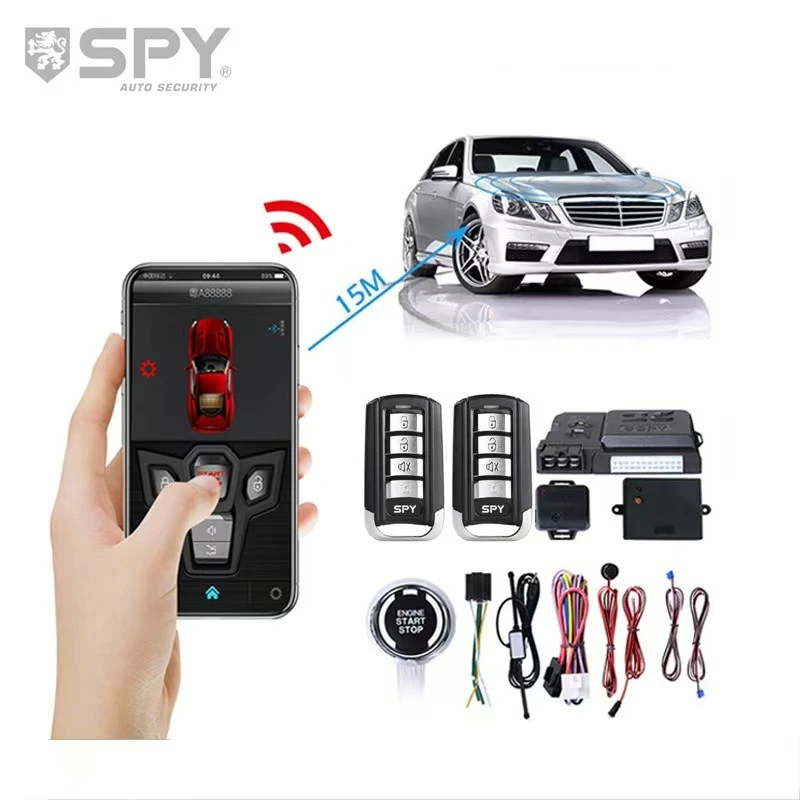 1-Way Car Antitheft Safety Alarm One-click start Auto Security System Remote Control Car Lock SPY App control bluetooth