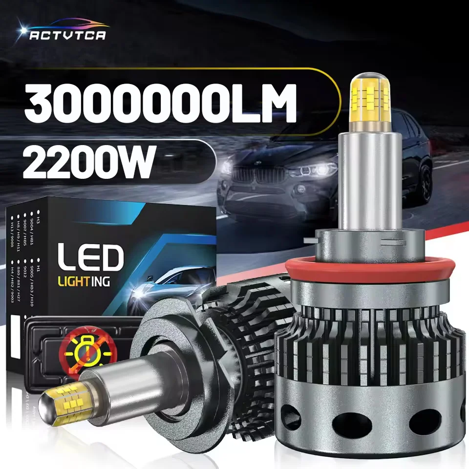 

360 H7 LED Headlight Canbus H4 H1 H11 H8 H9 9005 HB3 9006 HB4 D1S D2S D3S D4S 1200W 3D CSP Auto Lamp Fog Lamp For Car 12V 24V