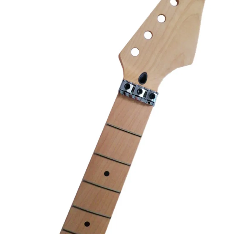 Disado 22 Frets Locking Nut Maple Electric Guitar Neck Maple Fretboard Inlay Dots Wood Color Guitar Parts Accessories