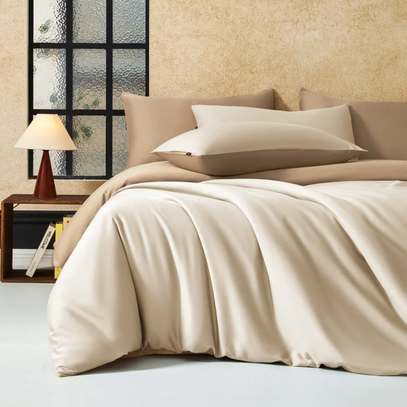 

Muji Style Luxury Solid Color Cotton Bedding Set Antibacterial Soft Duvet Cover Sheet Pillowcases Four Seasons Comfort Cozysleep