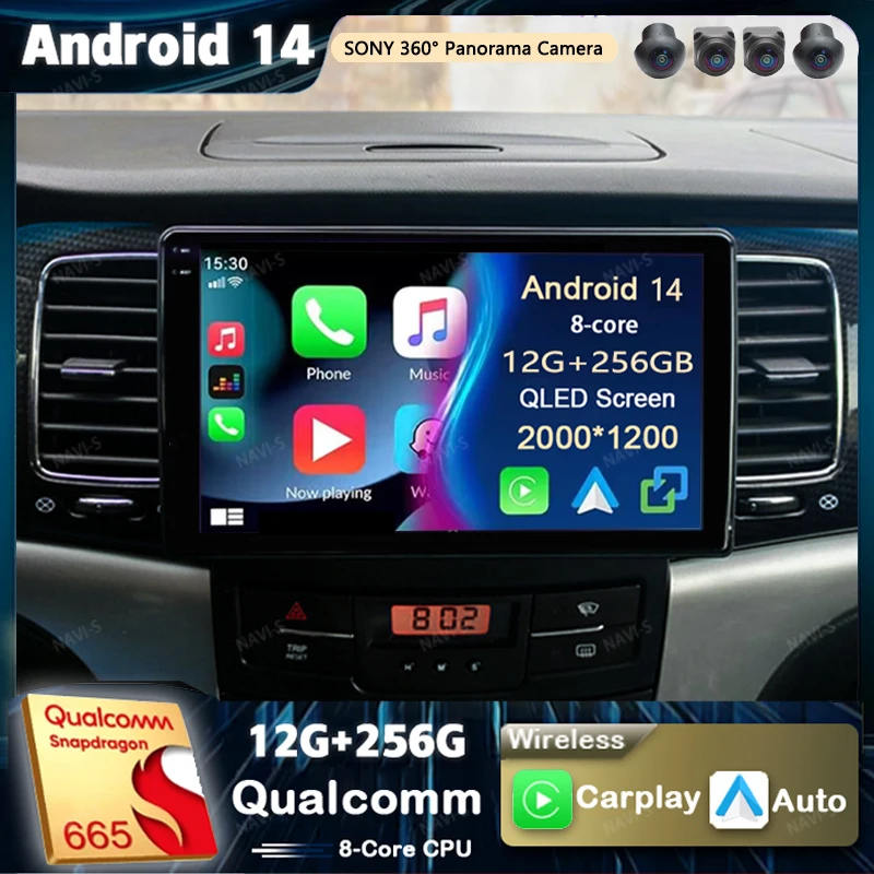 Android 14 For SsangYong Korando 3 Actyon 2 2010 - 2013 2K QLED Stereo Car Radio Multimedia Video Player GPS AI Voice CarPlay 4G