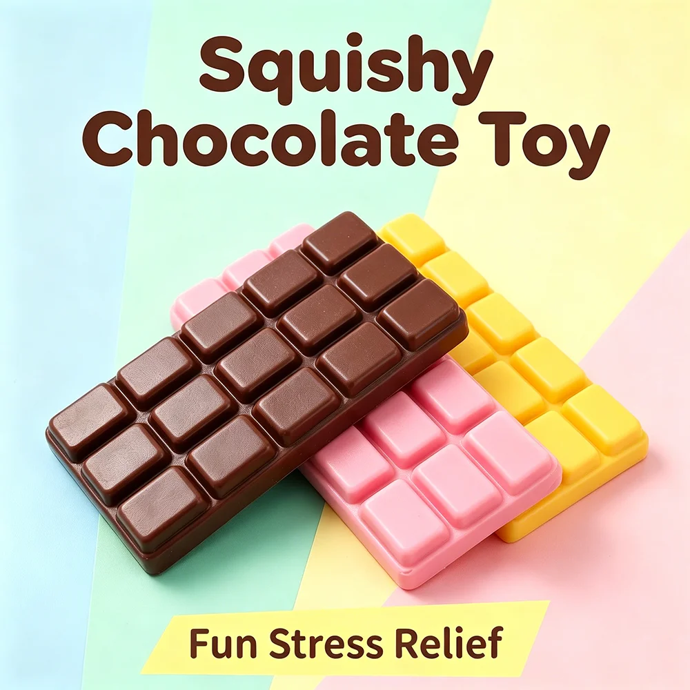 Simulierter Schokoladenriegel Squishy Spielzeug Langsam Aufsteigendes Fidget-Spielzeug Stressabbau ASMR Entspannung Anti-Angst Desktop-Scherzartikel Geschenk – Detail 1
