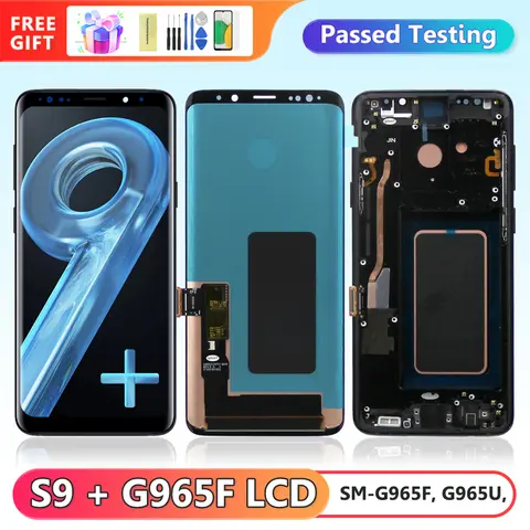 S9Plus Super AMOLED Display Screen for Samsung Galaxy S9 Plus Lcd G965F G9650 Display Digital Touch Screen with Frame Assembly