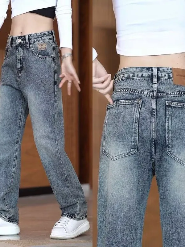 

American Sle Loose Wide Leg Jeans Men's Faionable Versatile Winter Casual Wear Resistant to Wear And Stain Antimicrobial