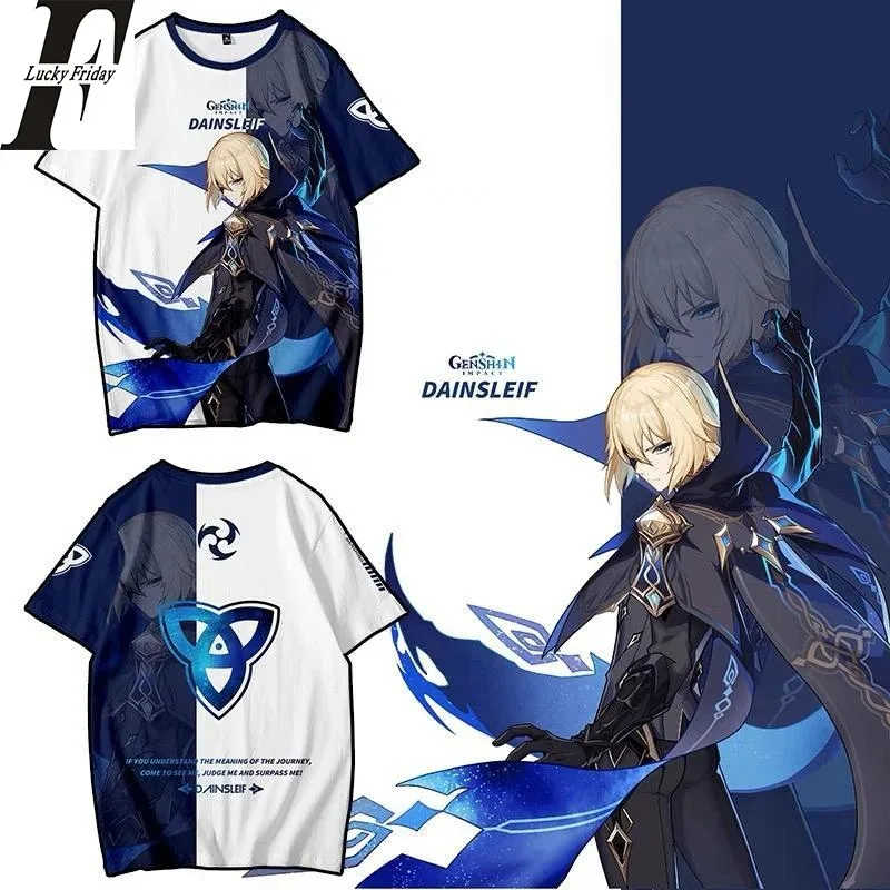 

New genshin impact dainsleif 3d t-shirts cosplay casual anime game men women t-shirts short sleeve t-shirt