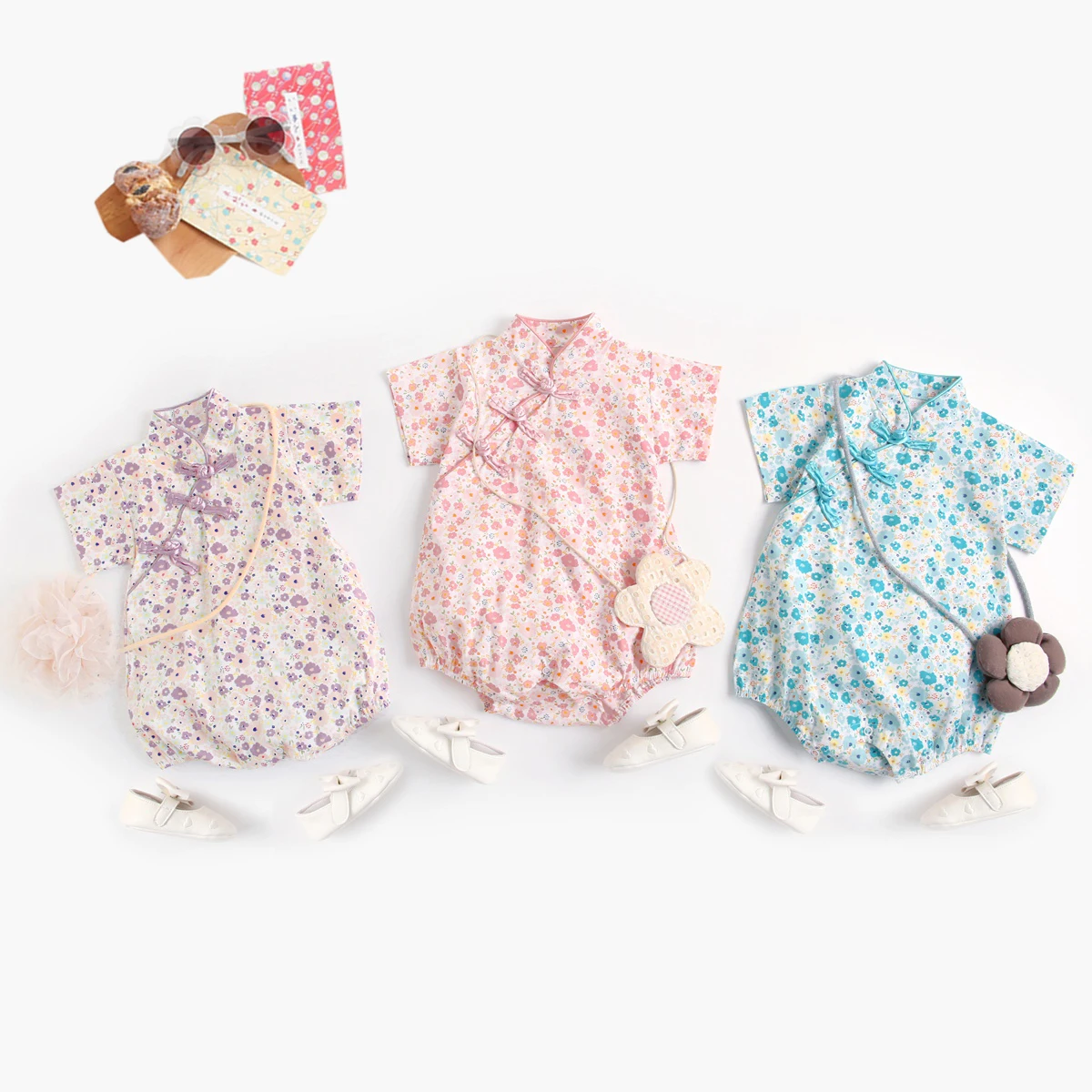 

Летние комбинезоны с коротким рукавом sanluusb, детская одежда, повседневные милые комбинезоны с цветочным принтом для маленьких девочек, комбинезоны принцессы, Новинка