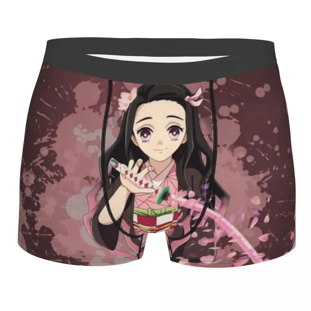 Custom Demon Slayer Underwear Men Stretch Nezuko Kamado Kimetsu No Yaiba Boxer Briefs Shorts Panties Soft Underpants For Male