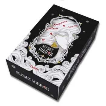 Tarot miroir secret 12*7cm Tarot d'art féminin dans un symbolisme riche avec un reme monochrome : noir, blanc, rouge, or - avec guide