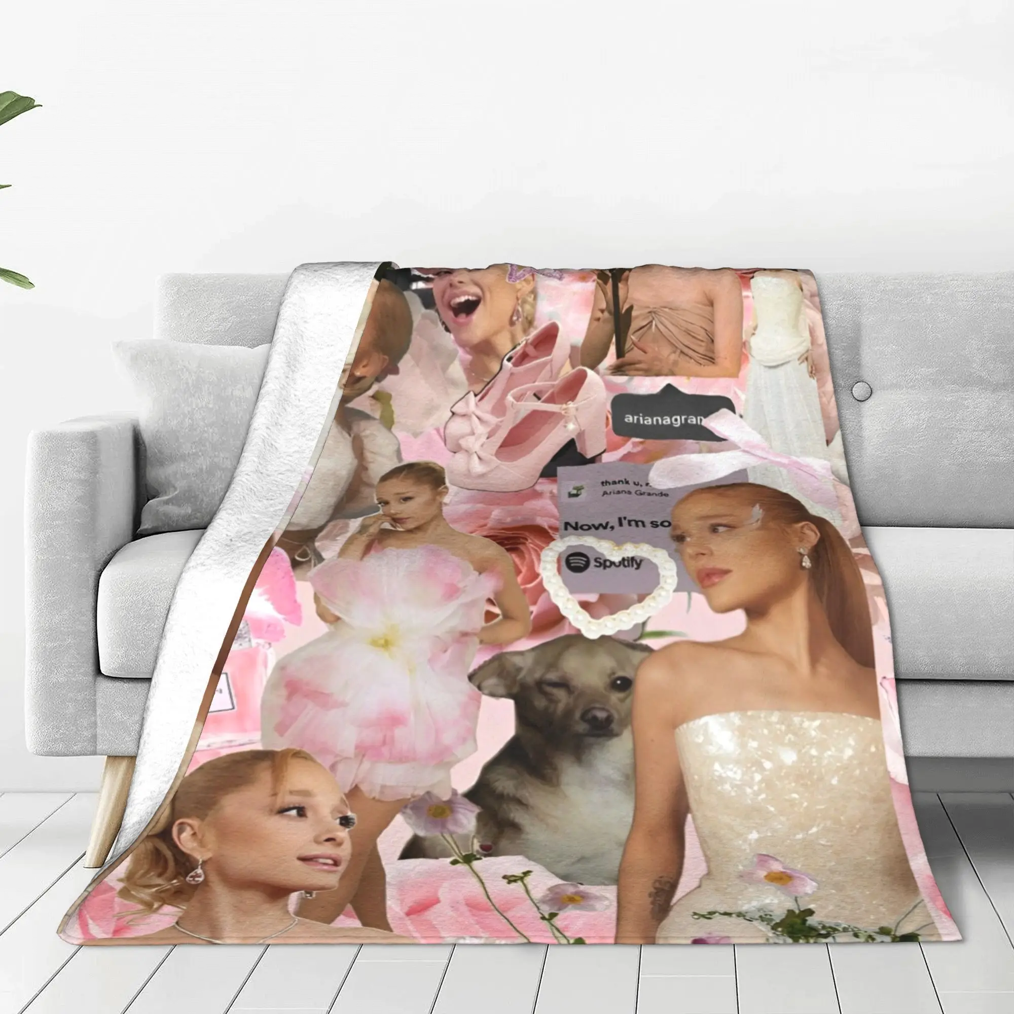 Singer Ariana Grande Flannel Blanket Actress Wicked Funny Throw Blanket for  Sofa Bedding Lounge 200x150cm Bedspreads