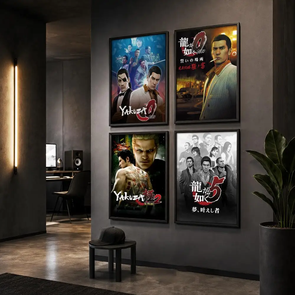Popular Action Game Y-Yakuza Like a D-Dragon Poster Wall Art Print Sticker for Bedroom Living Room Dorm Office Modern Home Decor