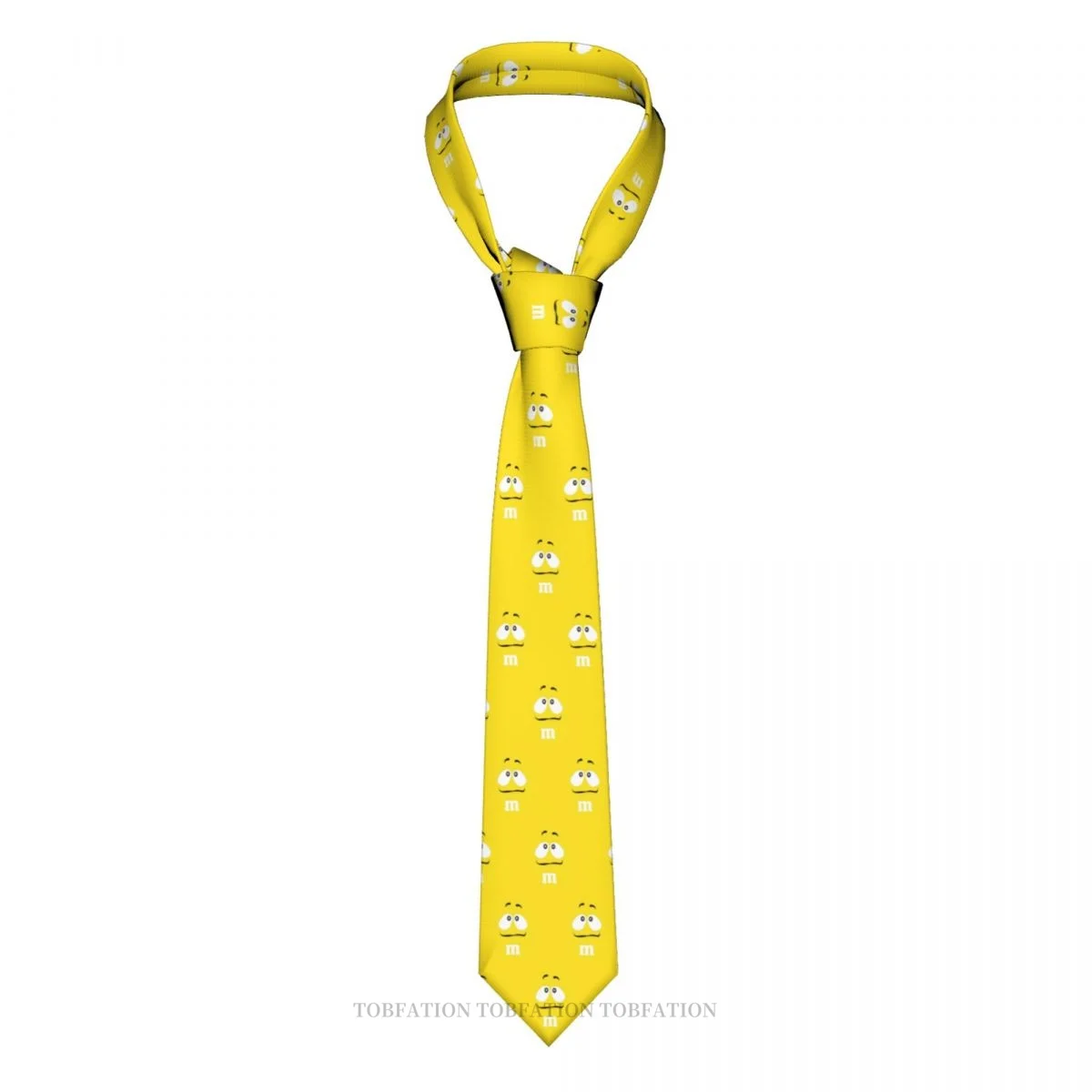 

Yellow M Face Print Ties Casual Unisex Neck Tie Shirt Decoration Narrow Striped Slim Cravat