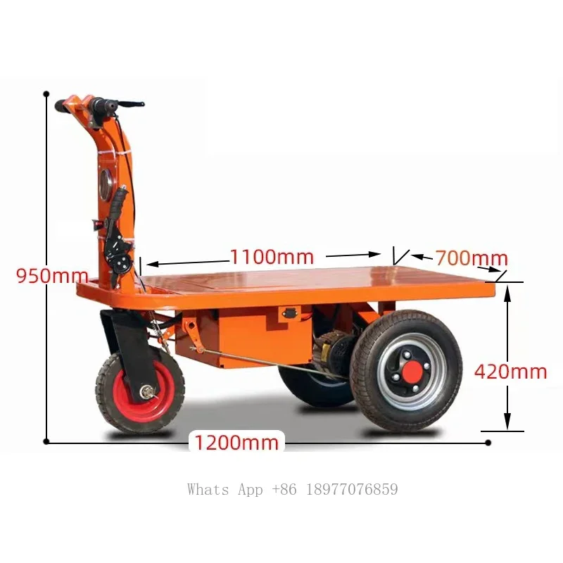 Site Hand Overturning Construction Site Push Ash Cart Electric Transport Construction Site Battery Power Electric Trolley