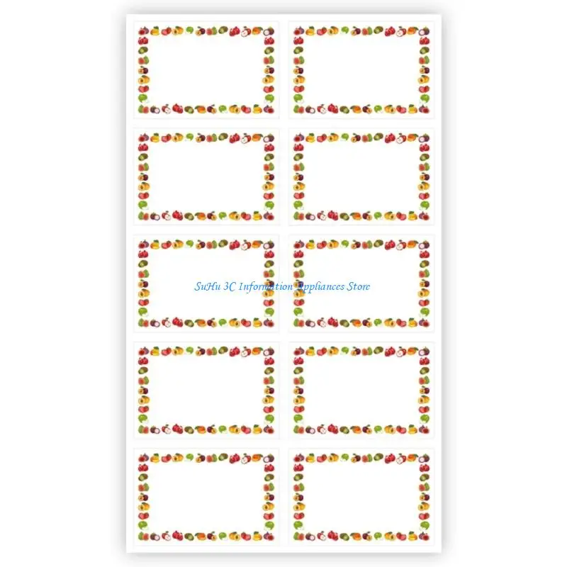 

100Pcs Fruit Borders Sticker Adhesive Container Labels For Glass Jar Journal Notebook Kitchen Office Organization