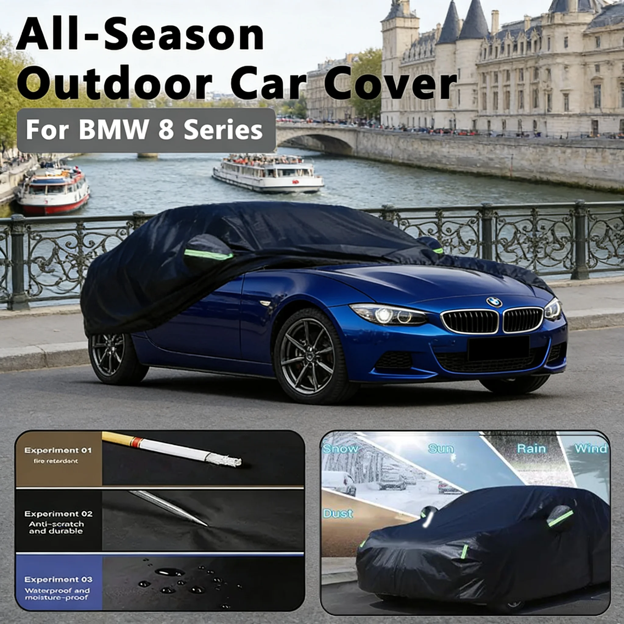 

For BMW 8 Series GT All-Weather Car Covers 6-in-1 Waterproof Dustproof UV Proof Snowproof Scratch Resistant Protection