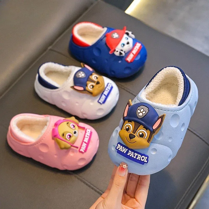 Children's Cartoon PAW Patrol Slippers Boys and Girls Cute Plush Shoes Warm Shoes Suitable for Autumn and Winter Indoor