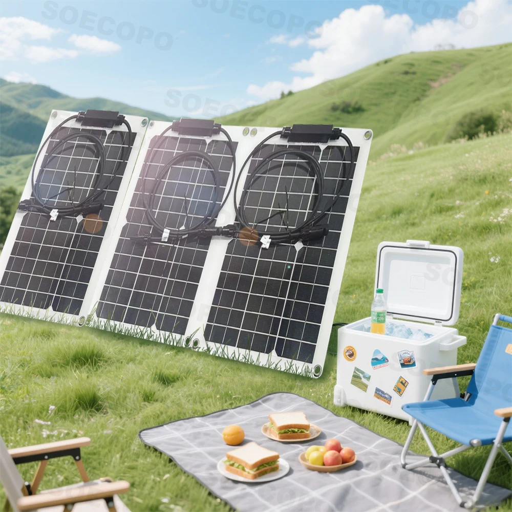 Portable Solar Panel Kit 18V 3*1000W Panels PV Connector Free 100A Controller Dual USB 5V for Camping Equipment Power Supply