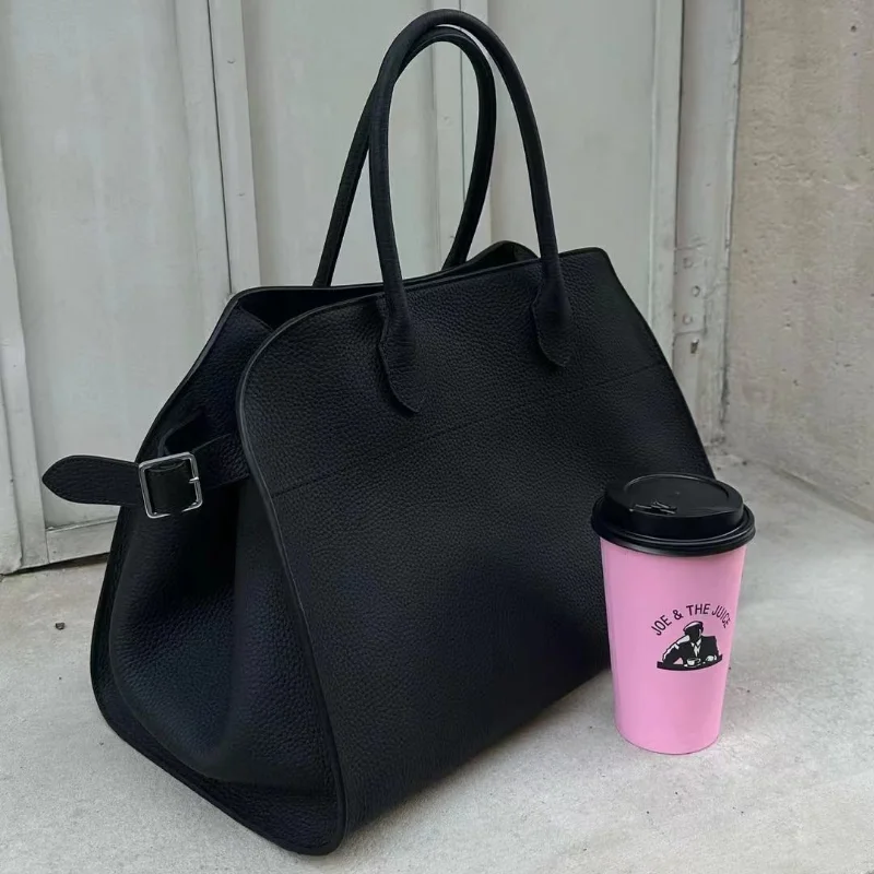 

Brand Black PU Leather Lychee Tote Bag, Large Capacity 15 Inch Women's Briefcase, Work Commuter Bag Platinum Style Handbag